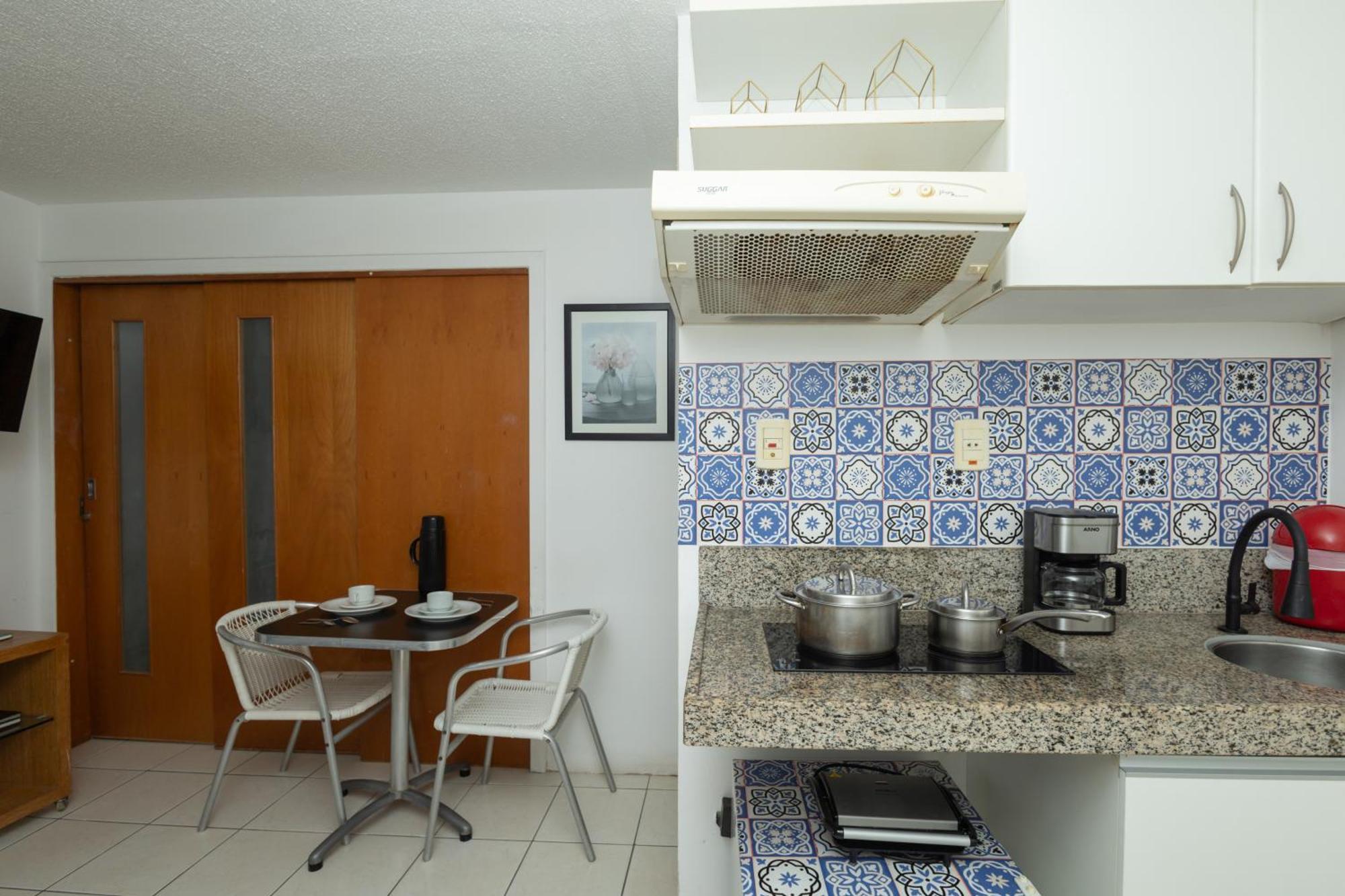 Vista Mar E Lagoa - Cozinha E Frigobar - Apartamento Flat Proximo A Praia Sao Luis (Maranhao) Exterior foto